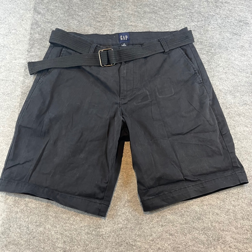 Gap Men Chino Shorts Black Casual Preppy 32‎ With Belt